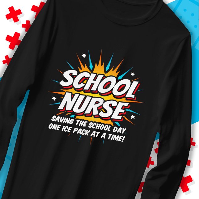 Funny Superhjälte School Nurse-uppskattning T Shirt (Skapare uppladdad)