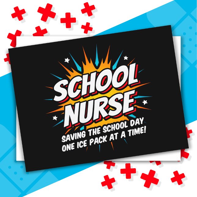 Funny Superhjälte School Nurse-uppskattning Vykort (Skapare uppladdad)