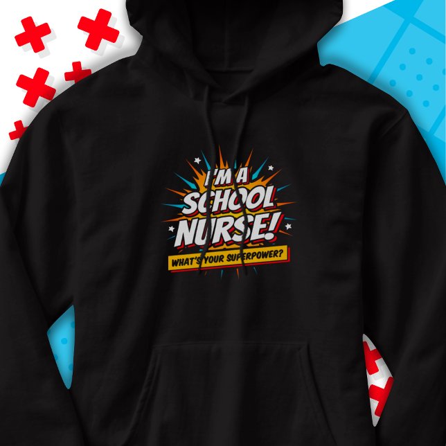 Funny Superpower School Nurse-utvärdering Hoodie (Skapare uppladdad)