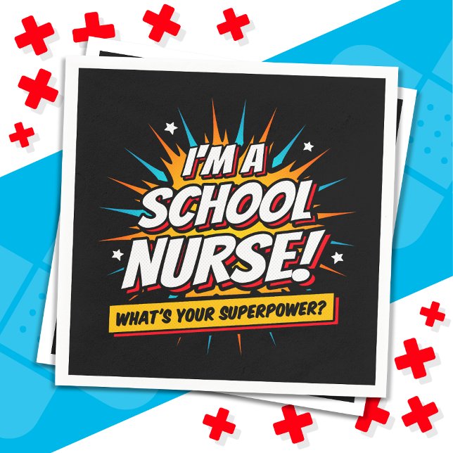 Funny Superpower School Nurse-utvärdering Pappersservett (Skapare uppladdad)