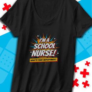Funny Superpower School Nurse-utvärdering T Shirt