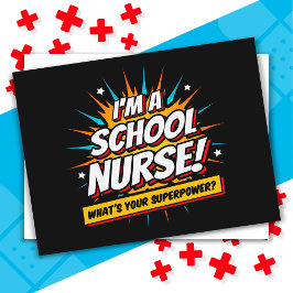 Funny Superpower School Nurse-utvärdering Vykort