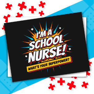 Funny Superpower School Nurse-utvärdering Vykort