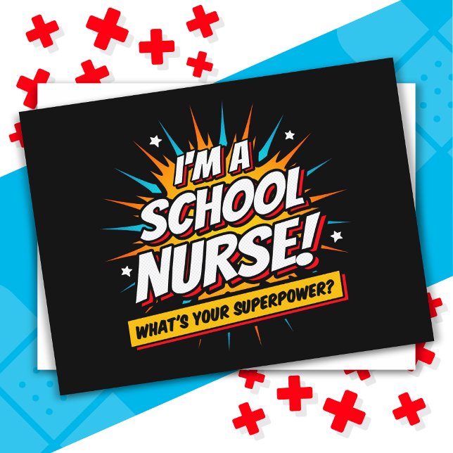 Funny Superpower School Nurse-utvärdering Vykort (Skapare uppladdad)