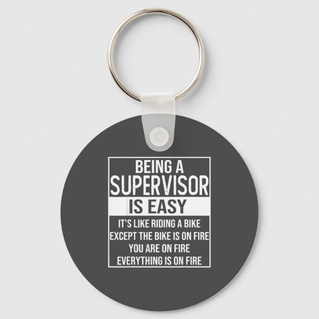 Funny Supervisor Design Saying_ Being A Supervisor Nyckelring (Framsida)