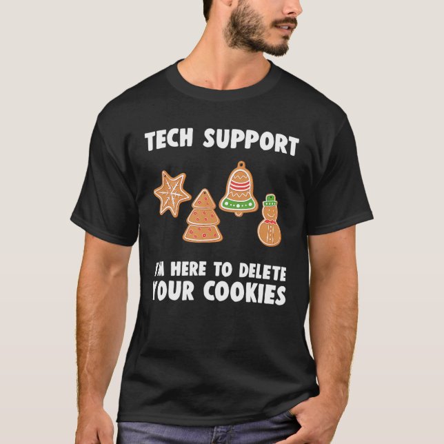 Funny supportdatorprogrammerare för julteknik t shirt (Framsida)
