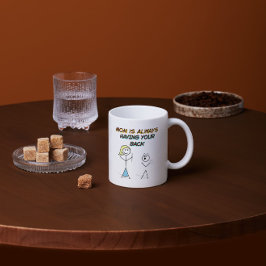 Funny supportTecknad för Mamma - med ryggen Kaffemugg