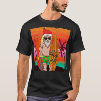 Funny Surfer Jultomten Sommar jul I T Shirt