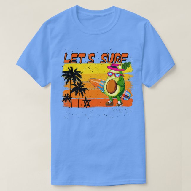 Funny Surfing and Avocado Älskare TShirt Classic T Shirt (Design framsida)