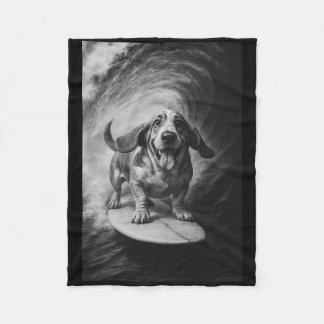 Funny Surfing Bet Hound Selfie On Surfboard Beach  Fleecefilt