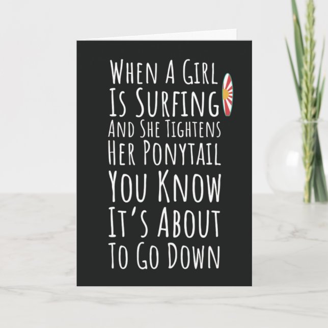 Funny Surfing Cards For Her Surfer Girls Humor  Kort (Framsida)