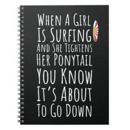 Funny Surfing Gifts For Her Girls Surfer Surfboard Anteckningsbok