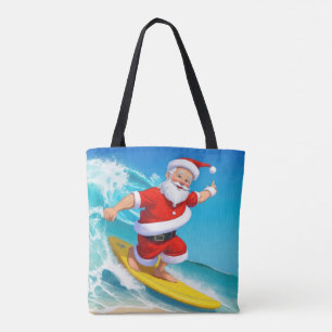 Funny Surfing Jultomten Tygkasse
