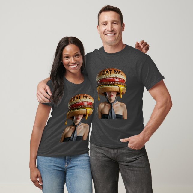 Funny Surreal Cheeseburger Woman T Shirt (Unisex)