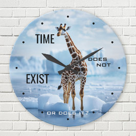 Funny Surreal Giraffe i Antarctica Rund Klocka