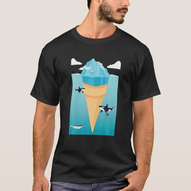 Funny Surreal Ice Cream Iceberg Ice Cream Älskare T Shirt (Framsida)