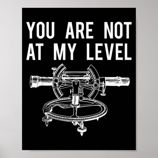 Funny Surveyor Shirt, Not At My Level Land Surveyi Poster (Framsidan)