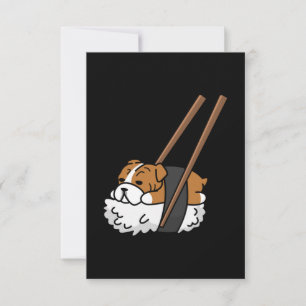 Funny Sushi Bulldog Tack Kort