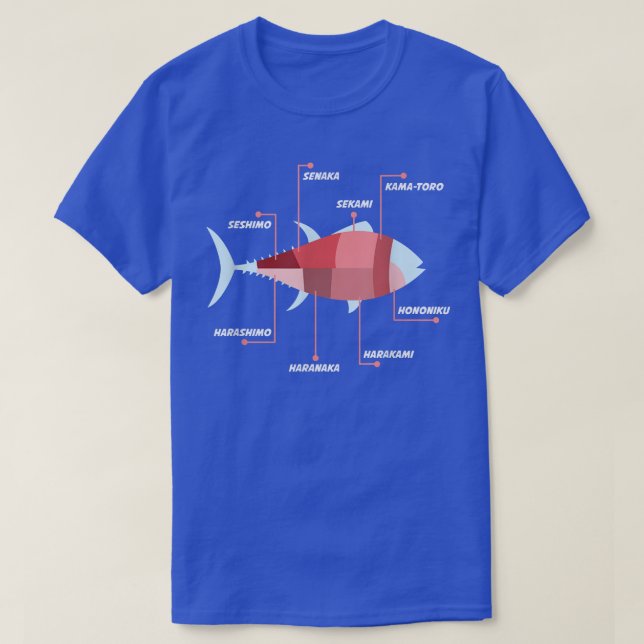 FUNNY SUSHI  Japanese Fish Anatomy Food Gift  T Shirt (Design framsida)