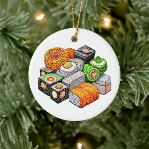 Funny Sushi Pun-jul Julgransprydnad Keramik