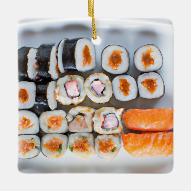 Funny Sushi Pun-jul Julgransprydnad Keramik (Framsida)