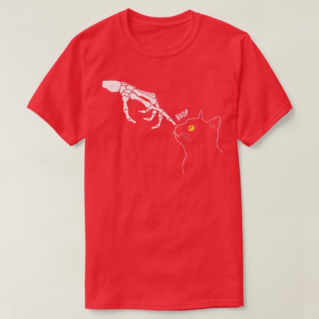 Funny Svarta katter Älskare Skeleton Hand Cat Love T Shirt (Design framsida)