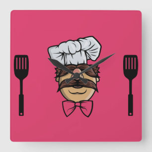 Funny svensk Chef Fyrkantig Klocka