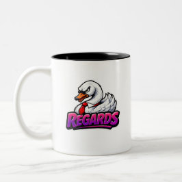 Funny Swan Regards Office Sarcasm Coffee Mug Två-Tonad Mugg