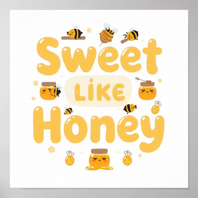 Funny "Sweet Like Honey" Bumblebee Poster (Framsidan)