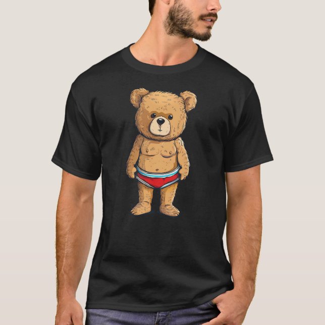 Funny swim Trunks with this Teddy Bear Outfit T Shirt (Framsida)