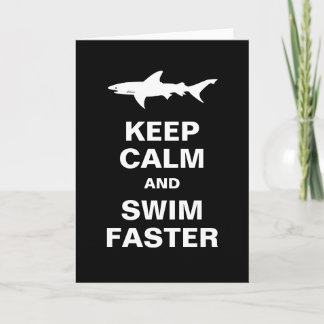 Funny Swimmer eller Surfer Behålla Lugn Shark Atta Kort