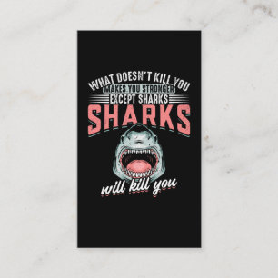 Funny Swimmer Humor Shark Joke Visitkort