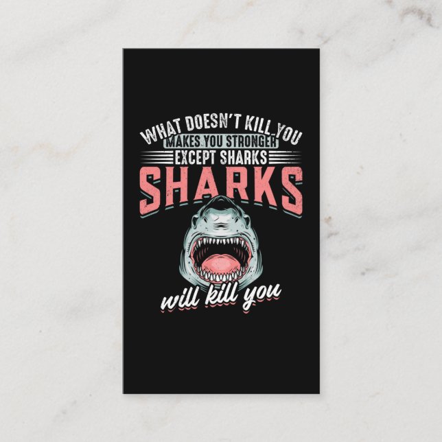 Funny Swimmer Humor Shark Joke Visitkort (Framsida)