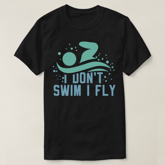 Funny Swimmer Swimming T Shirt (Design framsida)