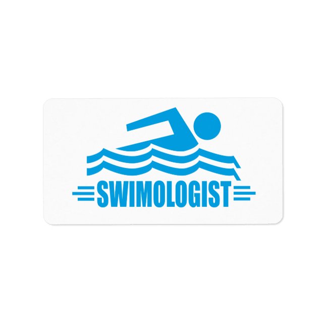 Funny Swimming Adressetikett (Framsidan)