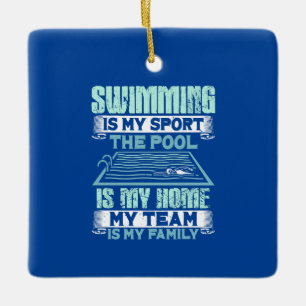 Funny Swimming-citat Julgransprydnad Keramik