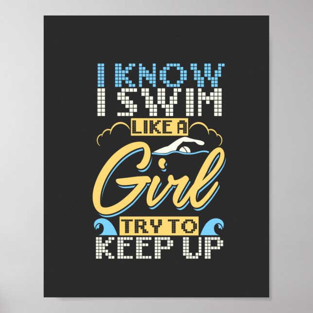 Funny Swimming-citat Poster (Framsidan)