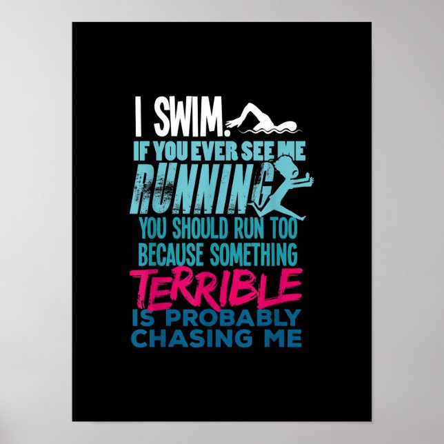 Funny Swimming Gift A Swimmer Poster (Framsidan)