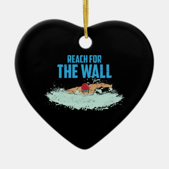 Funny Swimming Quote Swimmer Gift Julgransprydnad Keramik (Framsidan)