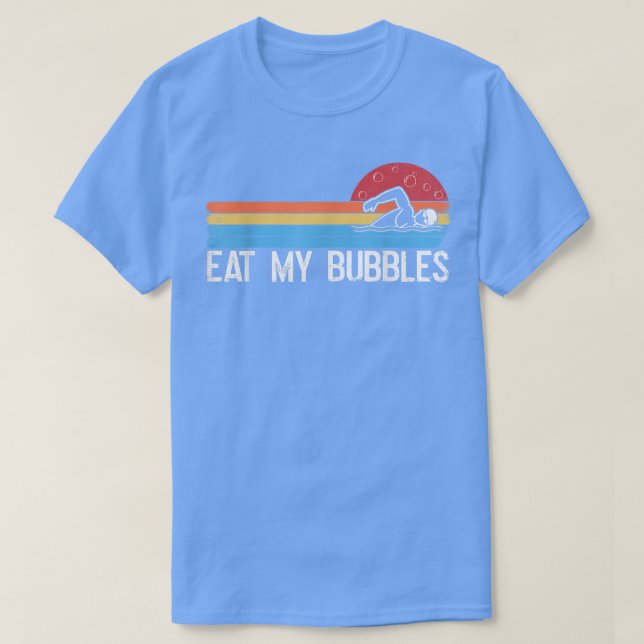 Funny Swimming Swimmer Eat My Bubbles Simma Retro T Shirt (Design framsida)