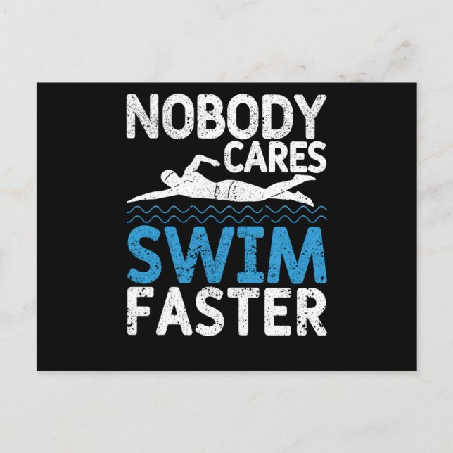 Funny Swimming Team Coach Sport Nobody Cares Swim Vykort (Framsida)