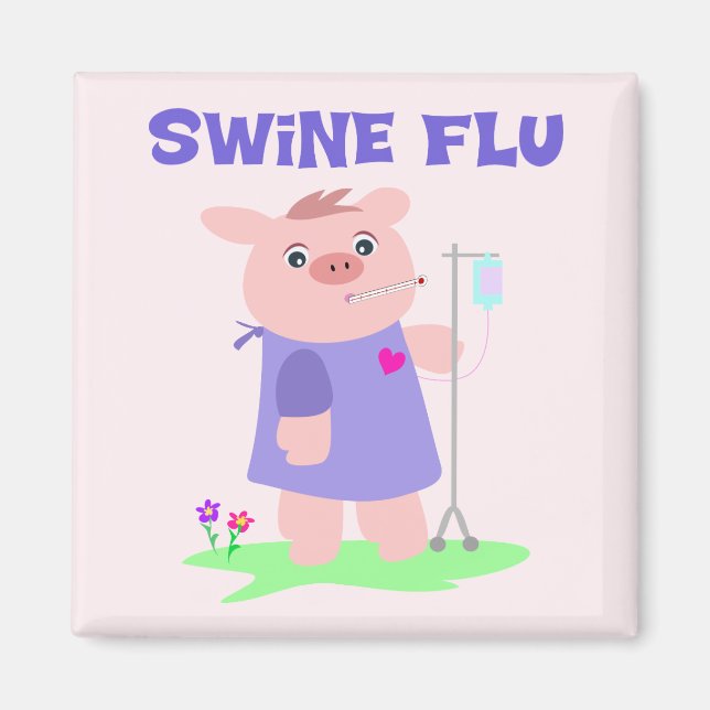 Funny Swine Flu Magnet (Framsidan)