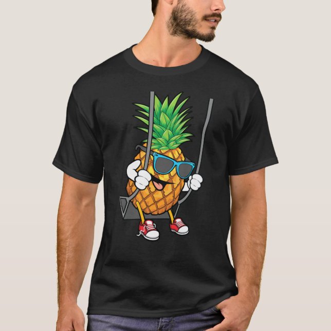 Funny Swinging Pineapple Älskare Cute Swinger Mana T Shirt (Framsida)