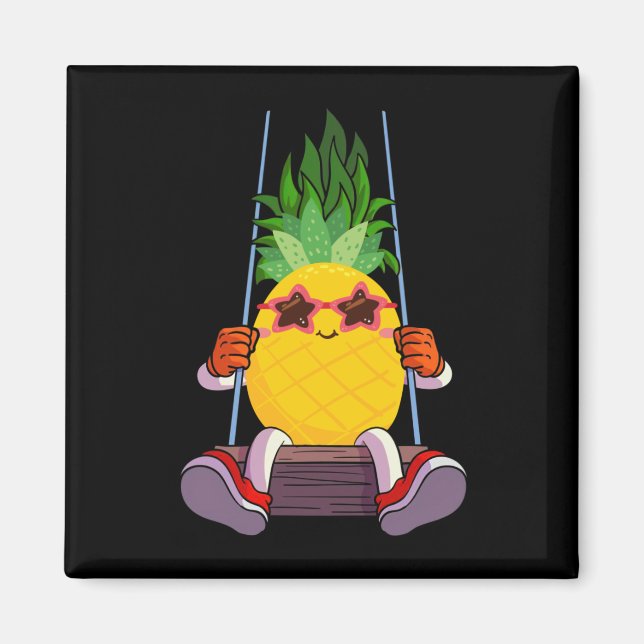 Funny Swinging Pineapple Swinger Magnet (Framsidan)