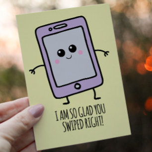 Funny Swipe Höger Kawaii Mobila Valentines day Helgkort