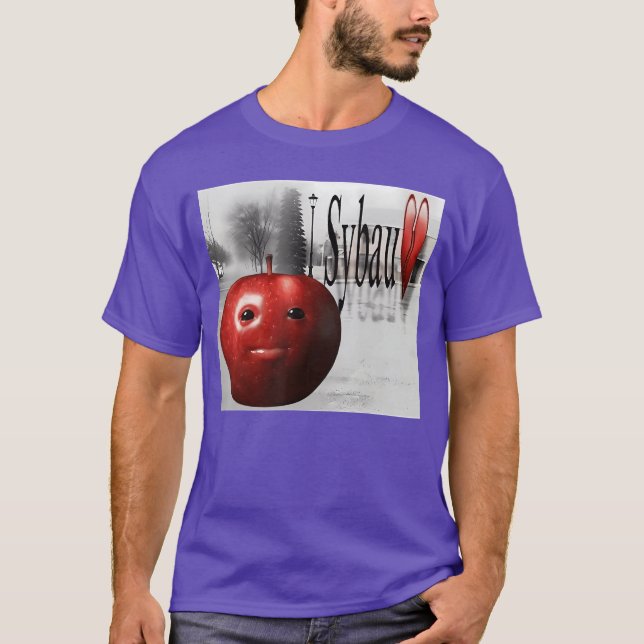 Funny SYBAU Silly AI Apple gen z Meme BrainRot Hum T Shirt (Framsida)