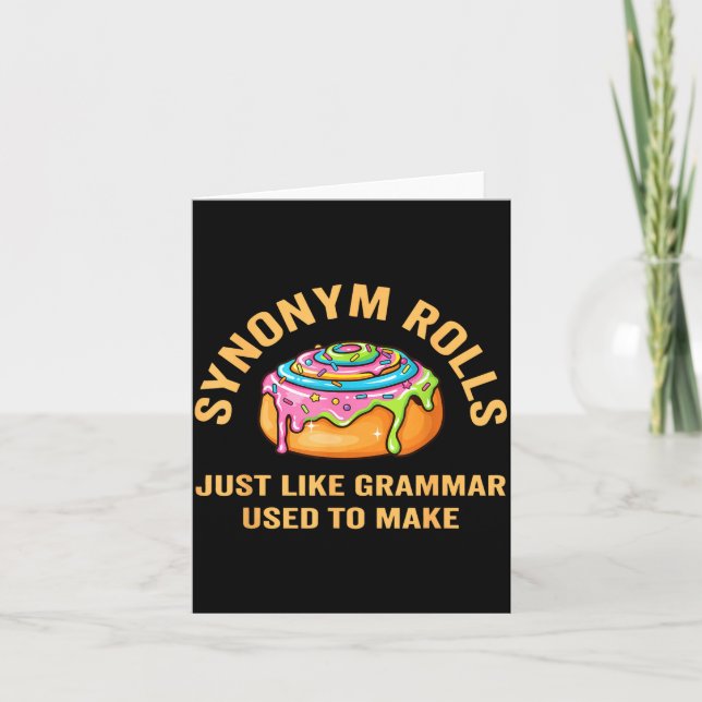 Funny Synonym Rolls Joke Cinnamon Rolls Grammar Pu Kort (Framsida)
