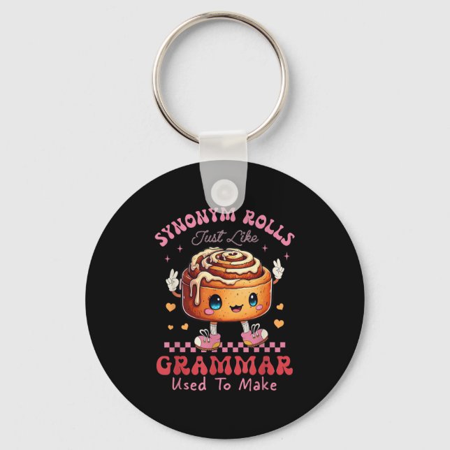 Funny synonym Rolls Joke Cinnamon Rolls Grammar Pu Nyckelring (Framsida)