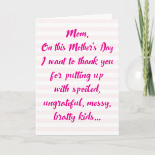 Funny Syskon Diss Mors dag Card Kort