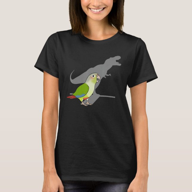 Funny T-rex Cinnamon Conure, Dinosaur Parrot, Birb T Shirt (Framsida)